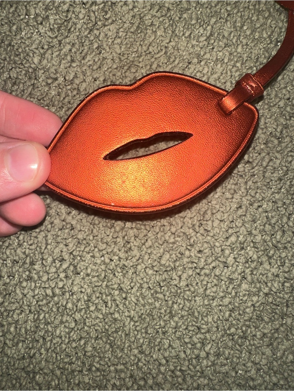Coach leather bag charm red lips glitter trim - Picture 3 of 5